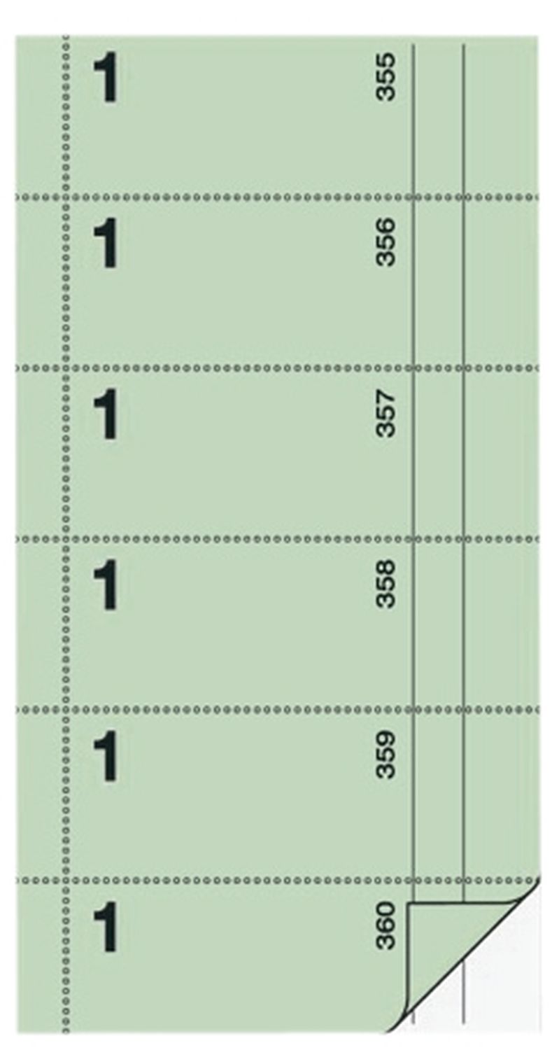 Bonbuch - Kellner-Nr. 1 , 360 Abrisse, BL, hellgrün, 105x200 mm, 2 x 60 Blatt Bonbuch - Kellner-Nr. 1 , 360 Abrisse, BL, hellgrün, 105x200 mm, 2 x 60 Blatt