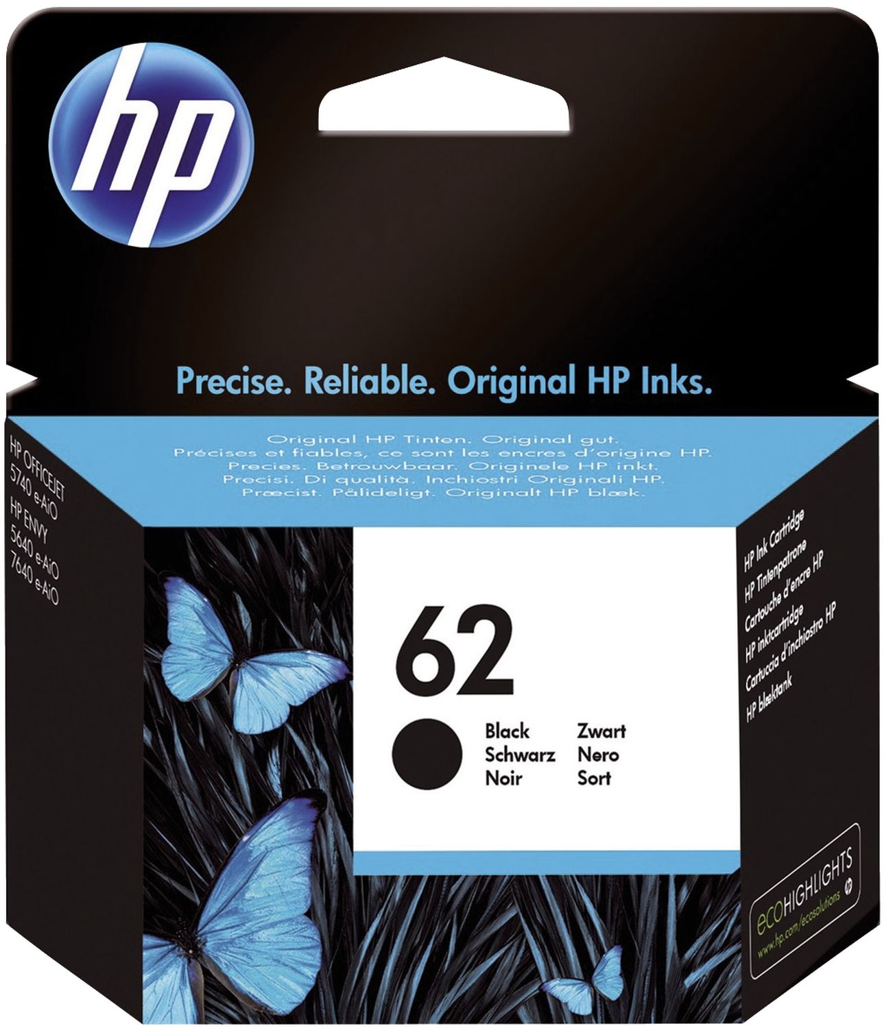 Original HP Druckkopfpatrone schwarz (C2P04AE,C2P04AE#ABE,C2P04AE#UUS,62,62BK,62BLACK,NO62,NO62BK,NO62BLACK)