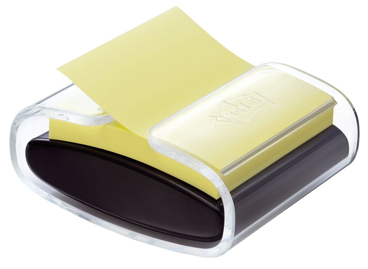 Haftnotizspender für Z-Notes, gefüllt, schwarz/transparent Haftnotizspender für Z-Notes, gefüllt, schwarz/transparent