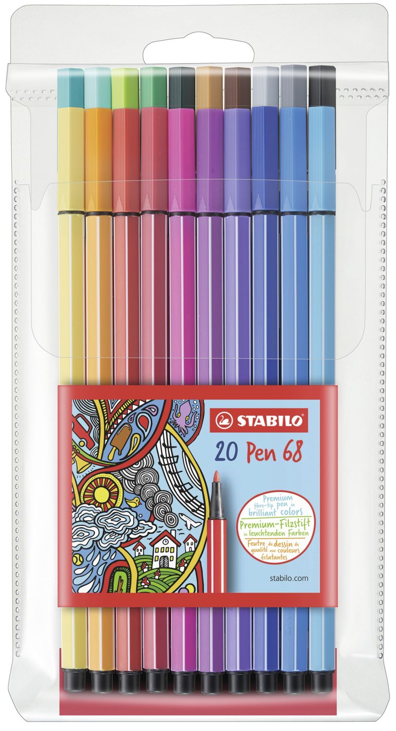 Premium-Filzstift - Pen 68 - 20er Pack - mit 20 verschiedenen Farben Premium-Filzstift - Pen 68 - 20er Pack - mit 20 verschiedenen Farben