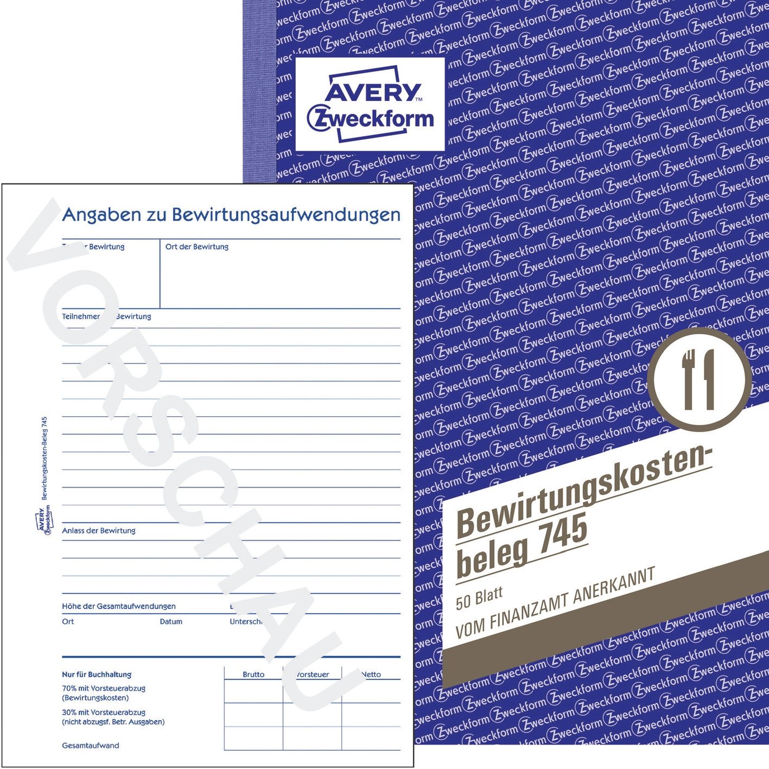 745 Bewirtungskostenbeleg, DIN A5, mikroperforiert, 50 Blatt, gelb 745 Bewirtungskostenbeleg, DIN A5, mikroperforiert, 50 Blatt, gelb