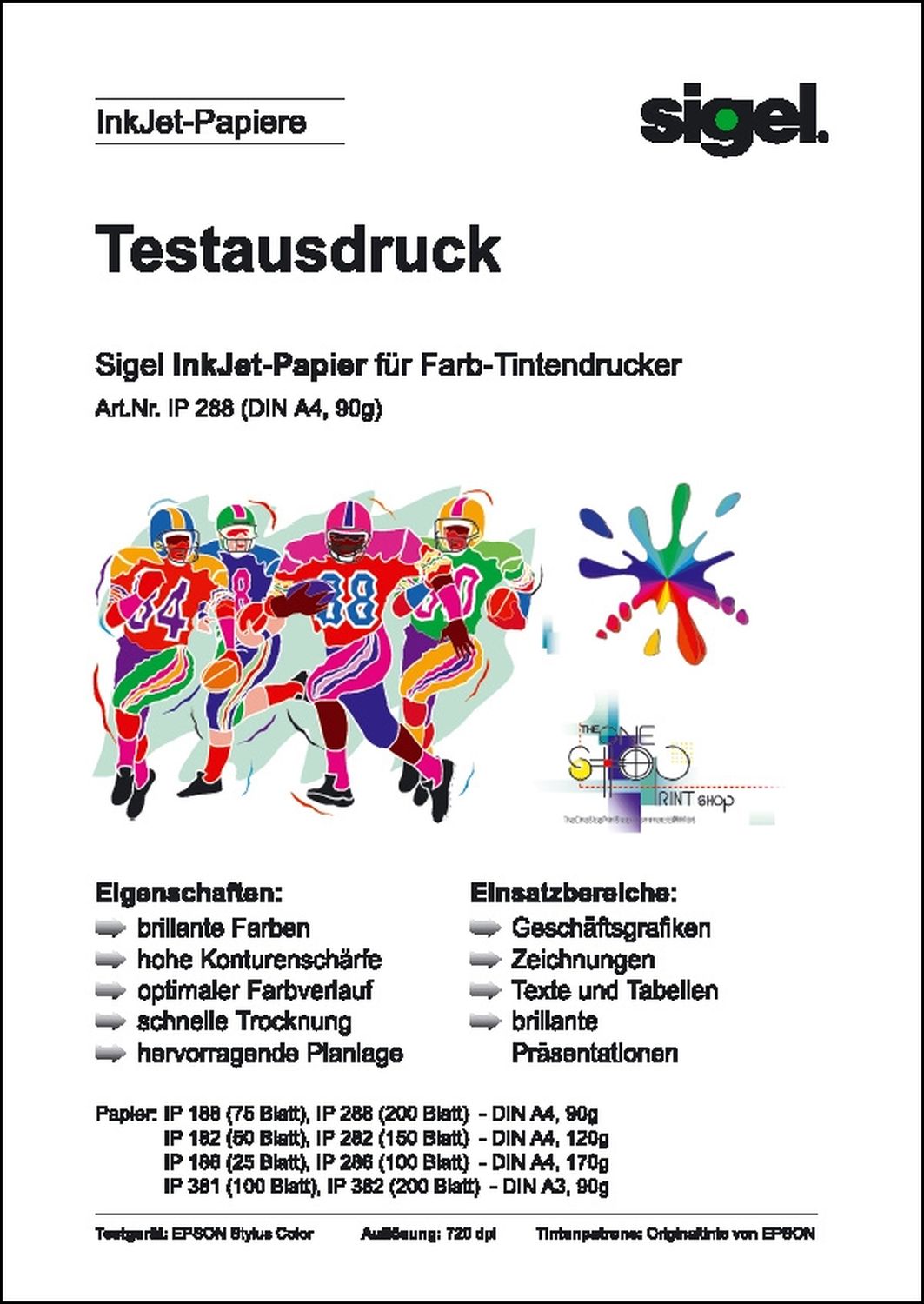 Fotopapier InkJet Paper Professional IP186, DIN A4, weiß, matt, 160 g/qm, 25 Blatt für Inkjetdrucker