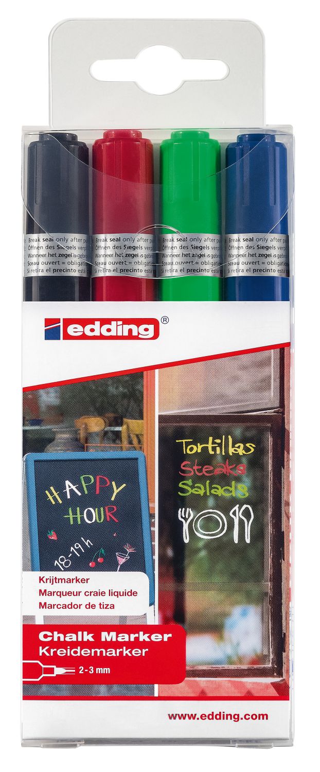 4095 Kreidemarker - 2 - 3 mm, 4er Bister, sortiert 4095 Kreidemarker - 2 - 3 mm, 4er Bister, sortiert