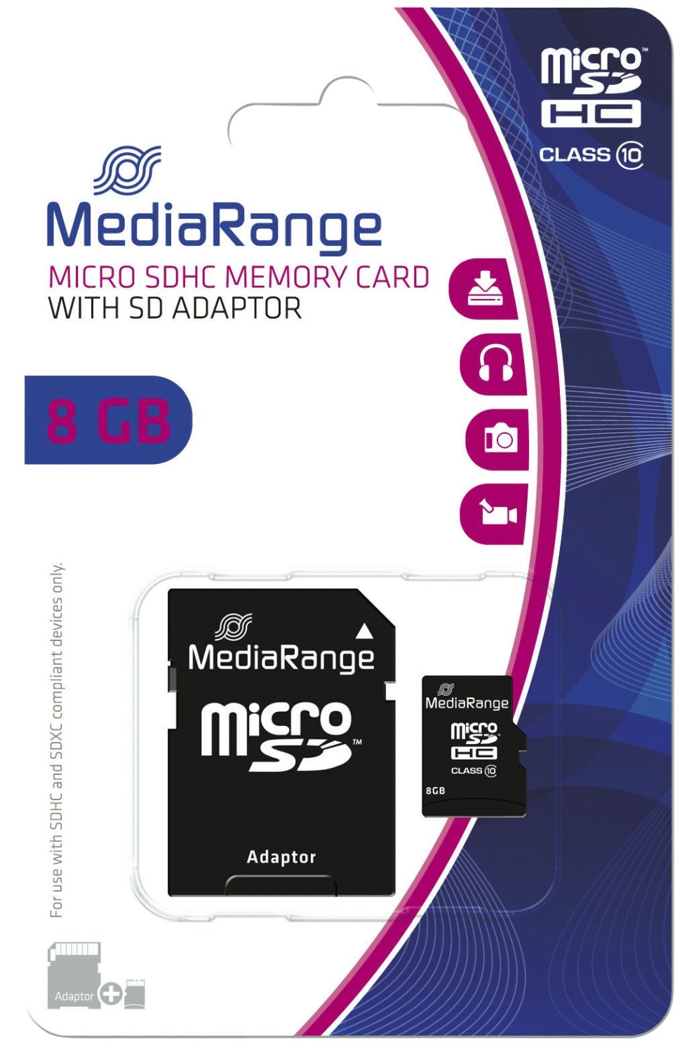 Micro SDHC Speicherkarte 8GB Klasse 10 mit SD-Karten Adapter Micro SDHC Speicherkarte 8GB Klasse 10 mit SD-Karten Adapter
