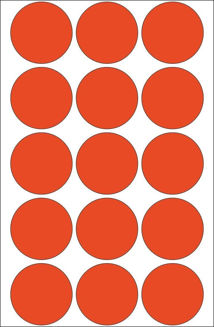 2272 Vielzwecketiketten - rot, Ø 32 mm, matt, 480 Stück 2272 Vielzwecketiketten - rot, Ø 32 mm, matt, 480 Stück