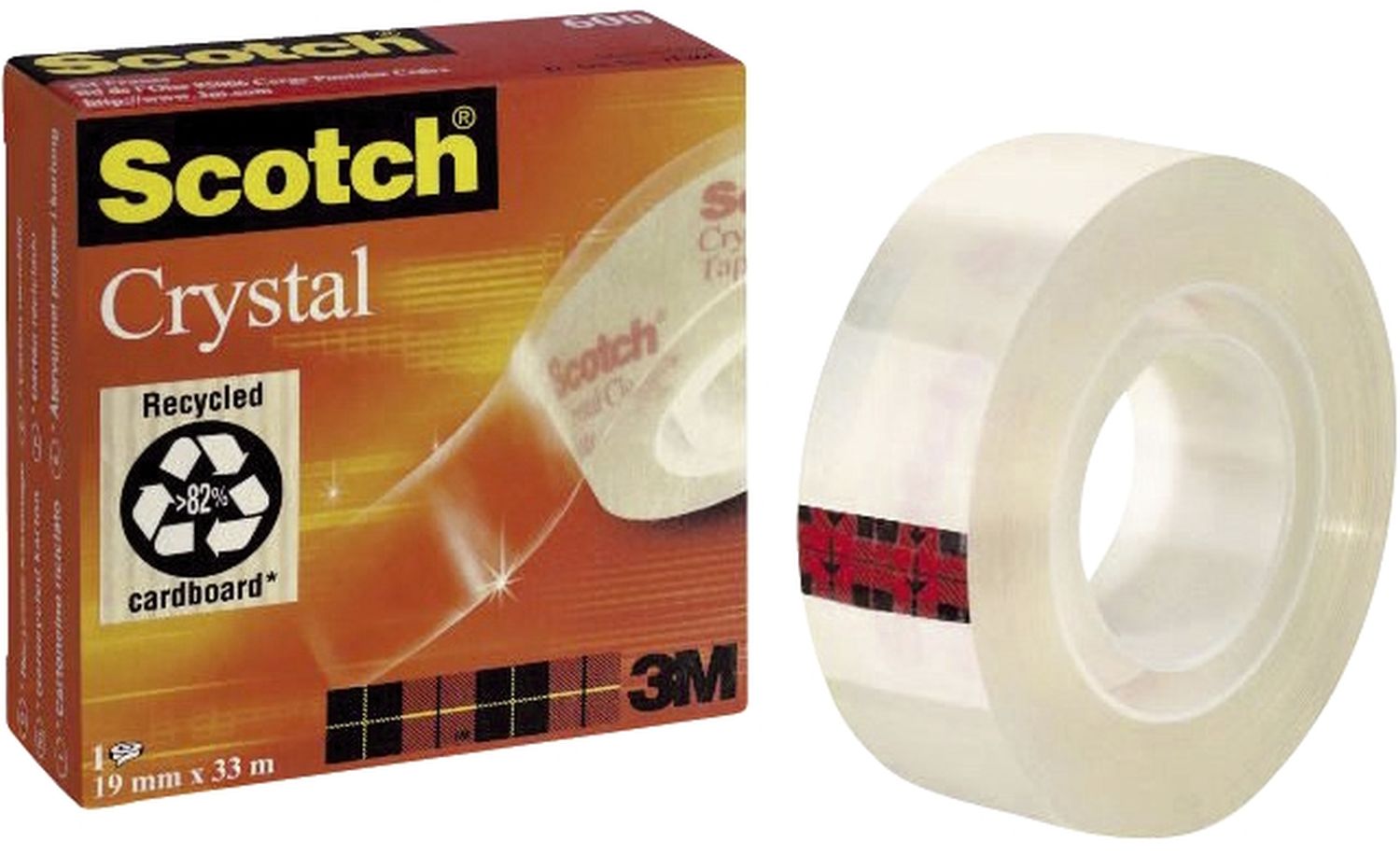 Klebeband Crystal Clear 600, Zellulose Acetat, Bandgröße (L x B): 66 m x 19 mm