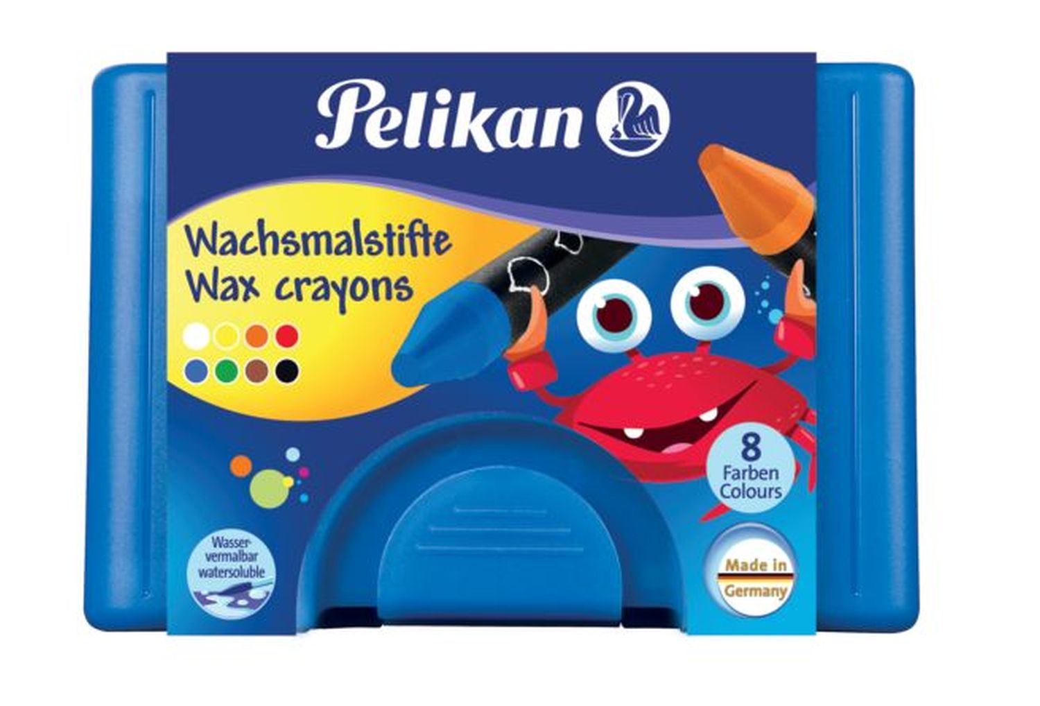 Wachsmalstift 666/8 - 8 Farben sortiert, rund, Box mit 8 Stiften + 1 Schaber Wachsmalstift 666/8 - 8 Farben sortiert, rund, Box mit 8 Stiften + 1 Schaber