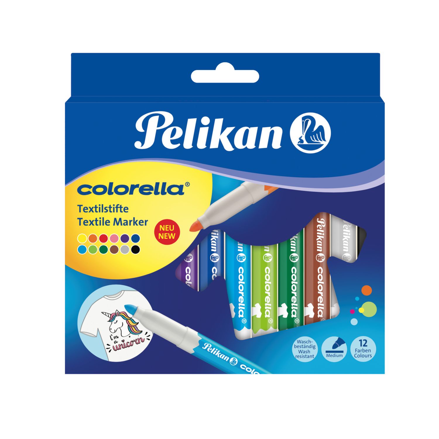 Textilmarker Colorella® - 2-4 mm, 12 Farben sortiert Textilmarker Colorella® - 2-4 mm, 12 Farben sortiert