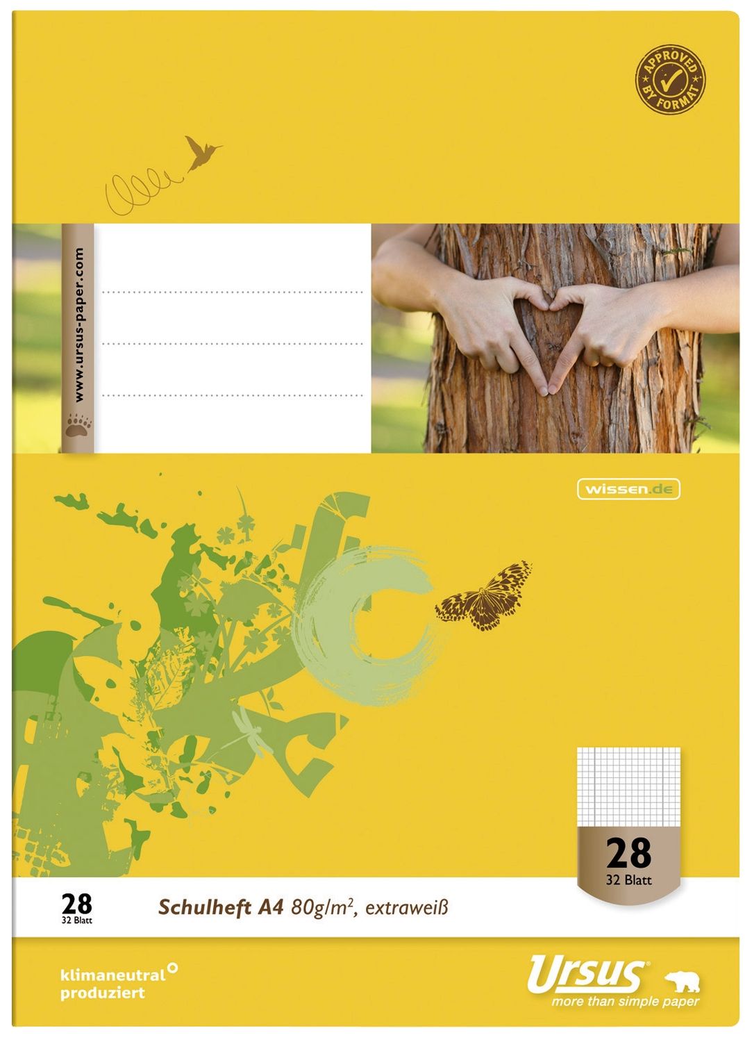 Heft LIN28 - A4, 32 Blatt, 90 g/qm, kariert mit Randlinien Heft LIN28 - A4, 32 Blatt, 90 g/qm, kariert mit Randlinien