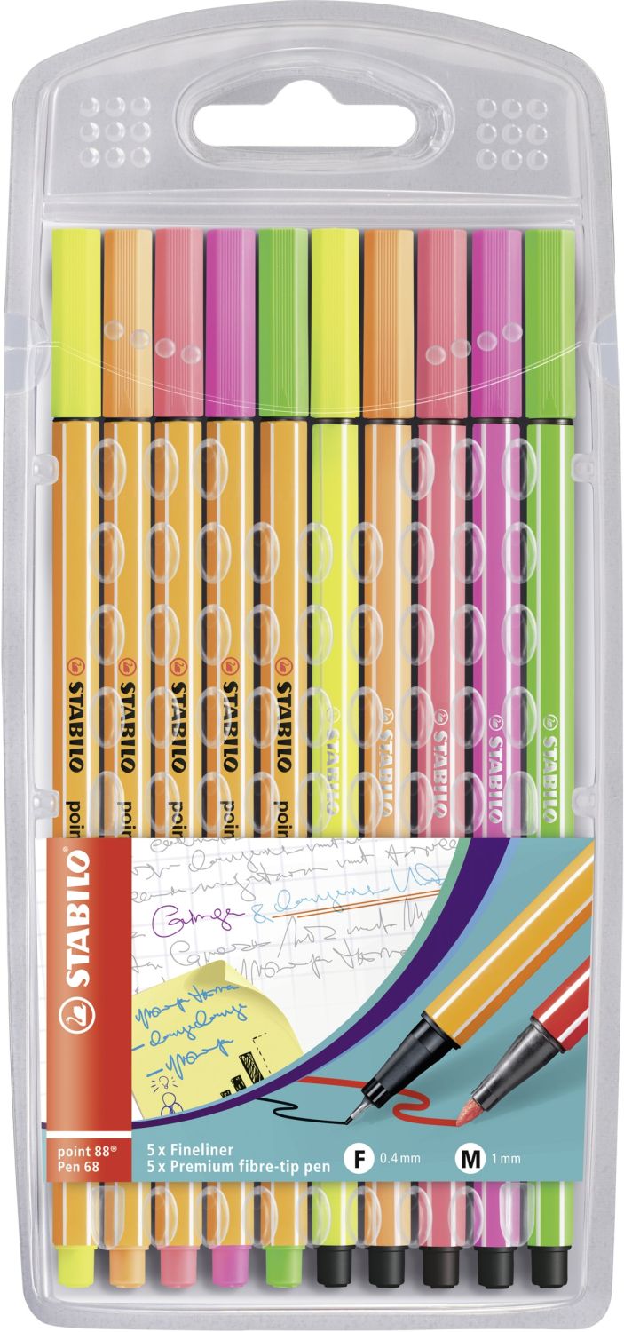Fineliner & Filzstifte - point 88 + Pen 68 - 10er Pack - Neonfarben Fineliner & Filzstifte - point 88 + Pen 68 - 10er Pack - Neonfarben