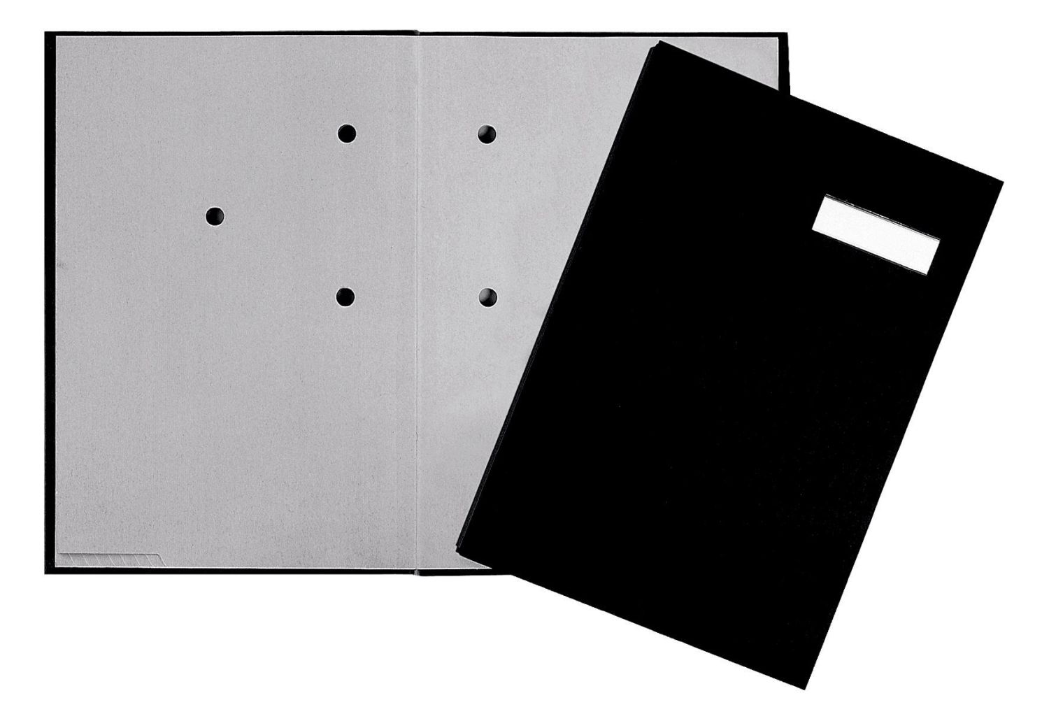 Unterschriftsbuch - 5 Fächer, Karton mit Stoffeinband, schwarz Unterschriftsbuch - 5 Fächer, Karton mit Stoffeinband, schwarz