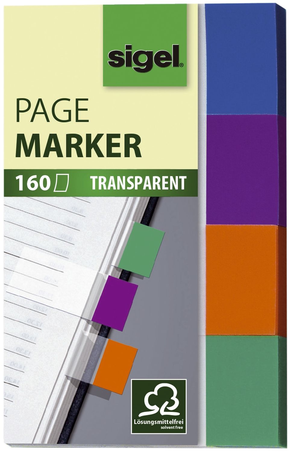 Page Marker Transparent - 50 x 20 mm, sortiert, 4x 40 Streifen