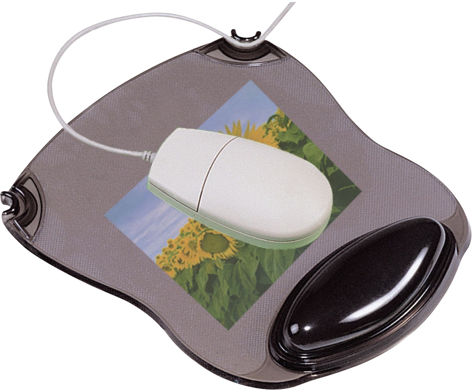 Mousepad mit Gelauflage - grau-transparent