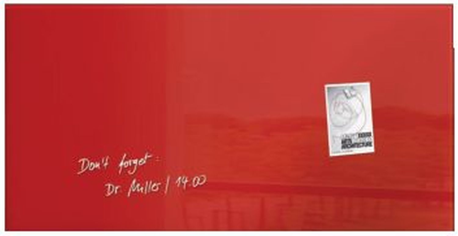 Glas-Magnetboard Artverum - rot, 91 x 46 cm Glas-Magnetboard Artverum - rot, 91 x 46 cm