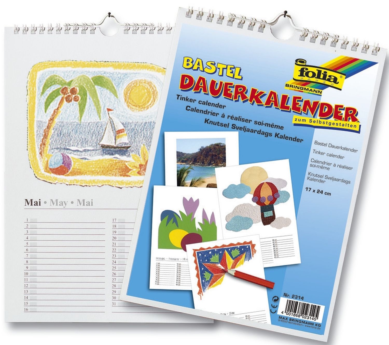 Bastelkalender - A4, blanco, weiß, 13 Blatt + 1 zusätzliches Deckblatt Bastelkalender - A4, blanco, weiß, 13 Blatt + 1 zusätzliches Deckblatt