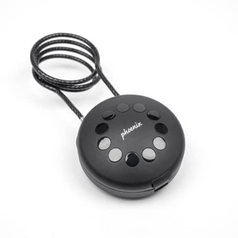 Schlüsseltresor Phönix Palm KS0212EC, mit 2 Haken und Sicherheitskabel, 10,0 x 10,0 x 5,0 cm, Elektronikschloss, schwarz