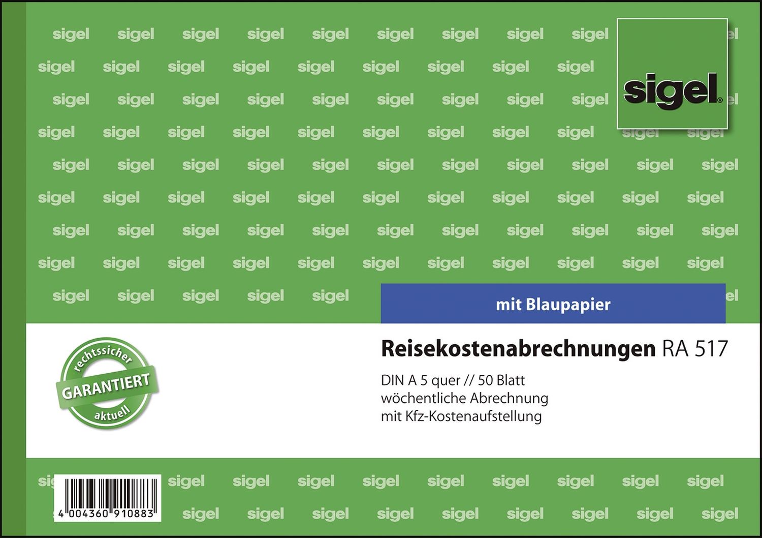 Reisekostenabrechnungen wöchentlich - A5 quer, BL, MP, 50 Blatt