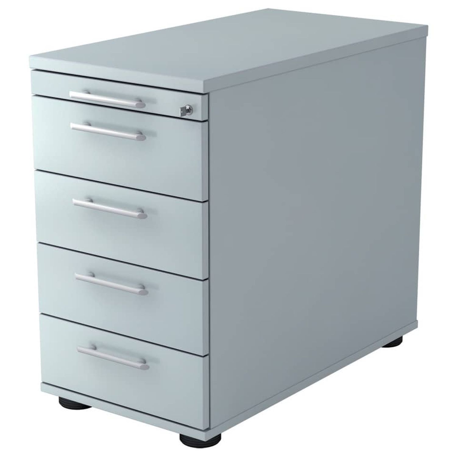 Standcontainer - 42,8 x 76 x 80 cm, 4 Schübe, Relinggriff, Grau Standcontainer - 42,8 x 76 x 80 cm, 4 Schübe, Relinggriff, Grau