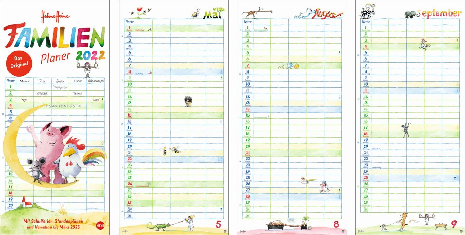 Familienplaner - 21 x 45 cm, 5 Spalten