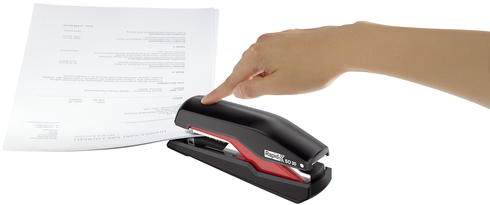 Heftgerät Supreme SO30 - Metall, 30 Blatt, schwarz/rot Heftgerät Supreme SO30 - Metall, 30 Blatt, schwarz/rot