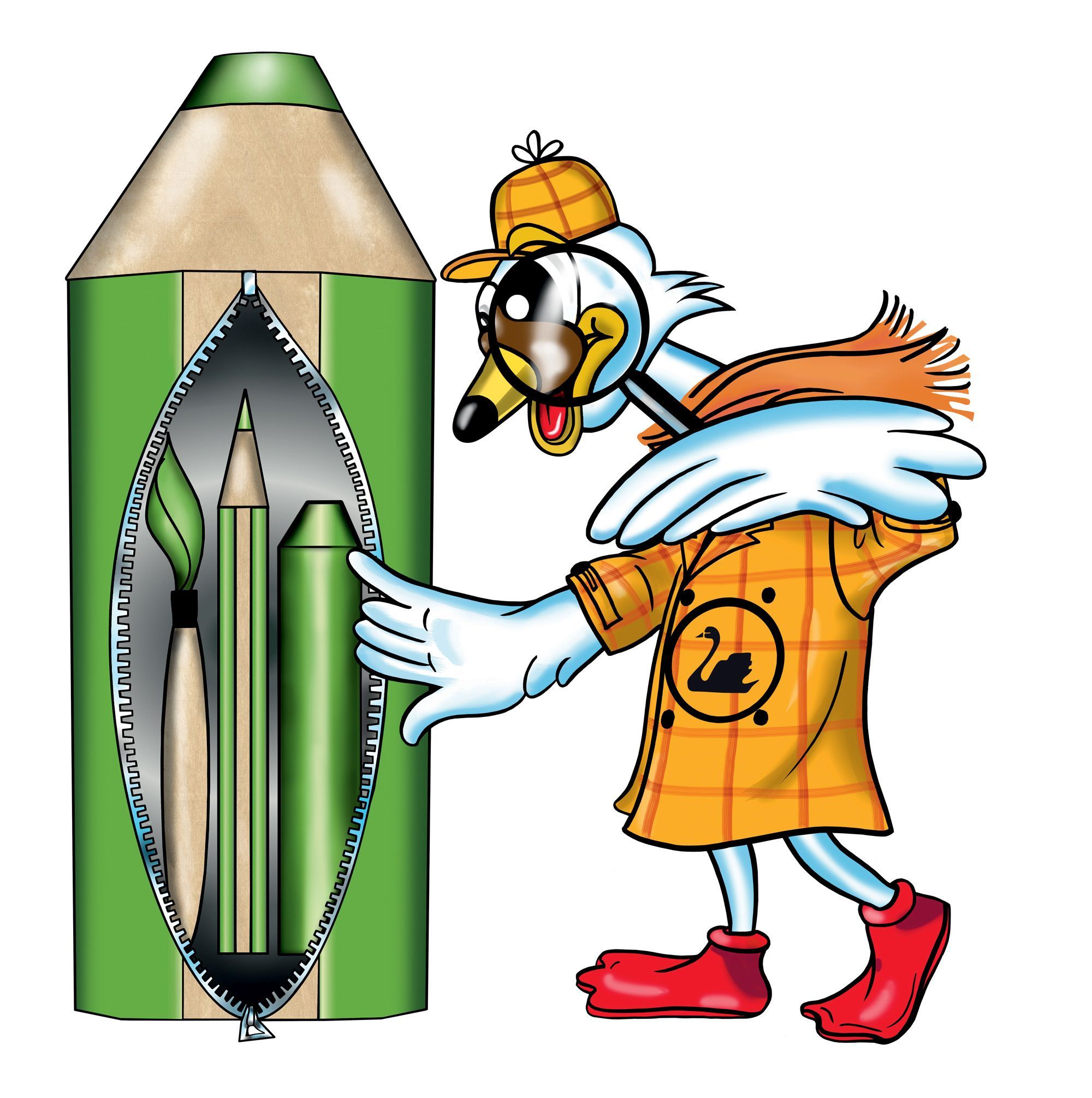 Buntstift, Wasserfarbe & Wachsmalkreide - woody 3 in 1 - Einzelstift - mittelblau