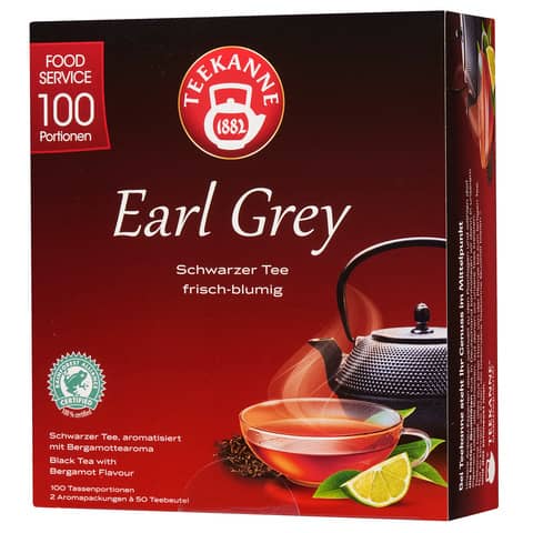 Tee Teekanne Earl Grey 7026, Schwarzer Tee, 100 Beutel