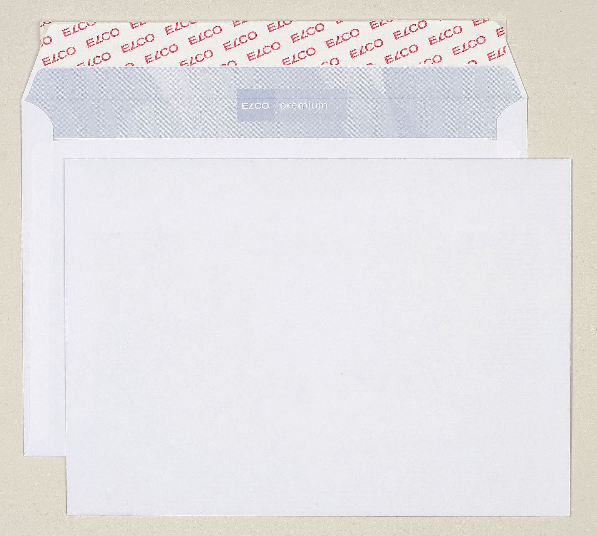 Versandtaschen Office Elco 32882, C5, Öffnung an der langen Seiten,weiß, haftklebend, ohne Fenster, 80 g/qm, 500 Stück in Box mit Deckel