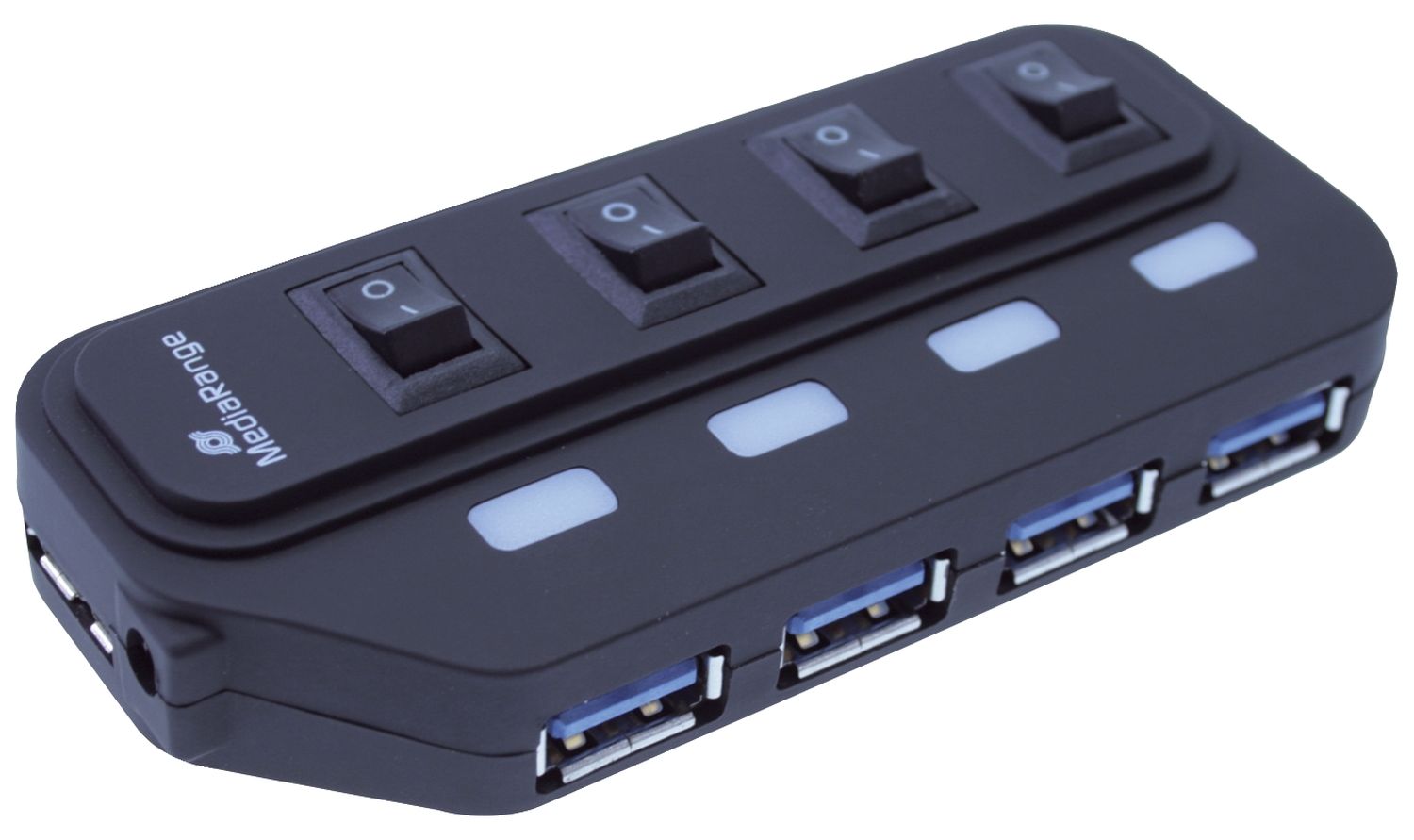 USB 3.0 Hub 1:4 mit seperaten Ein-/Aus-Schaltern und Netzteil USB 3.0 Hub 1:4 mit seperaten Ein-/Aus-Schaltern und Netzteil