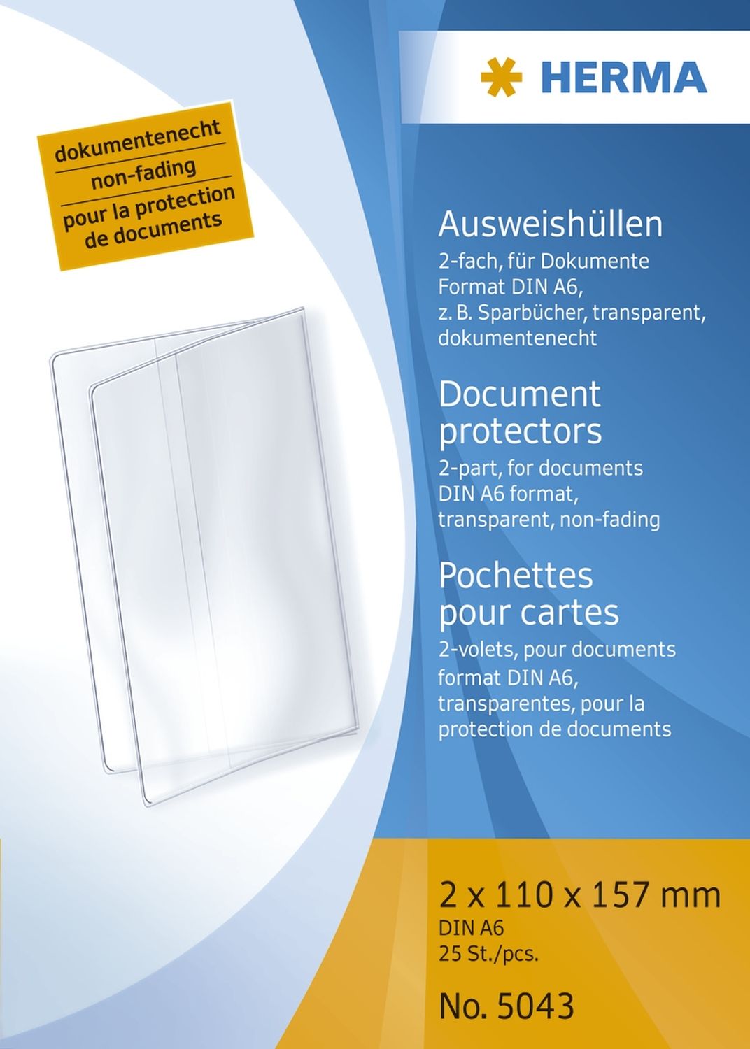 5043 Ausweishüllen - 2x 110x157 mm (A6) Klapphüllen, geprägt, dokumentenecht 5043 Ausweishüllen - 2x 110x157 mm (A6) Klapphüllen, geprägt, dokumentenecht