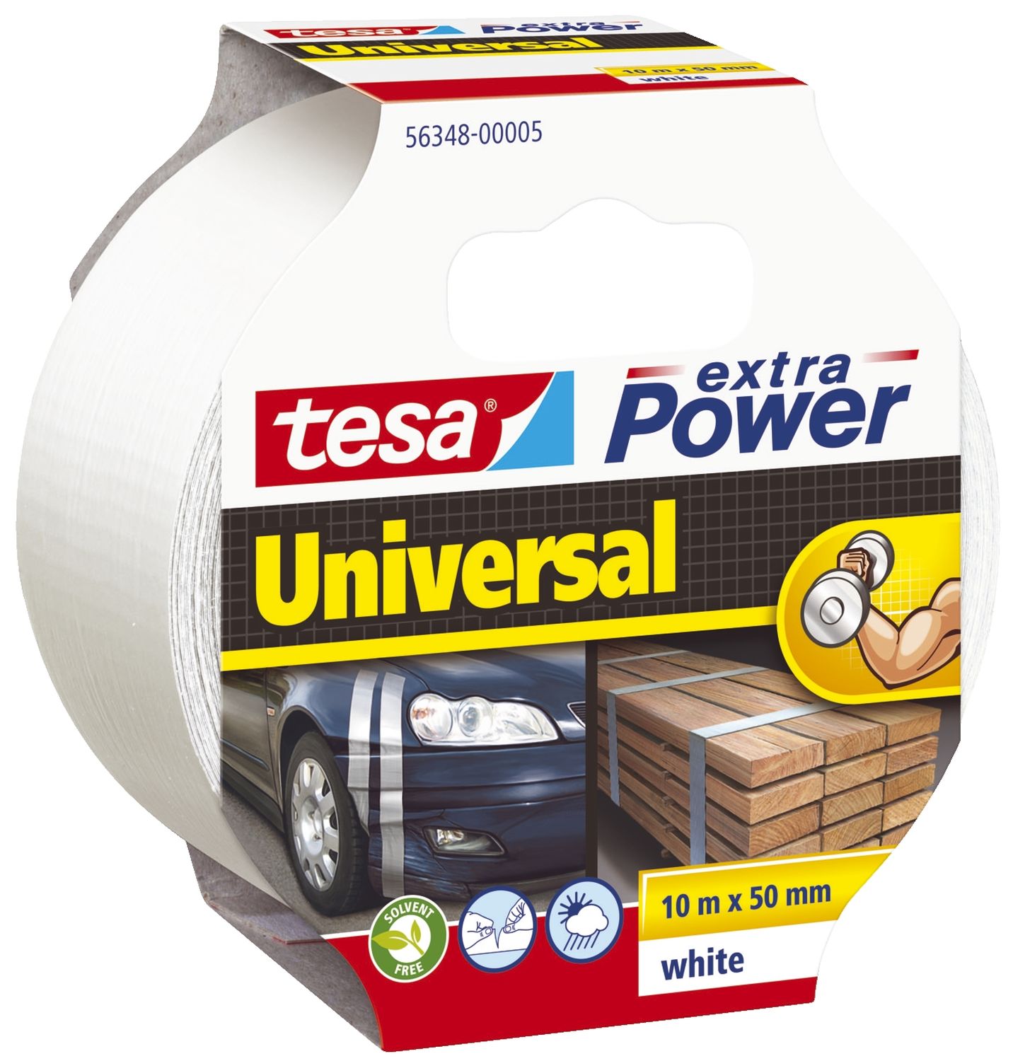 Gewebeklebeband extra Power Universal, 10 m x 50 mm, weiß Gewebeklebeband extra Power Universal, 10 m x 50 mm, weiß