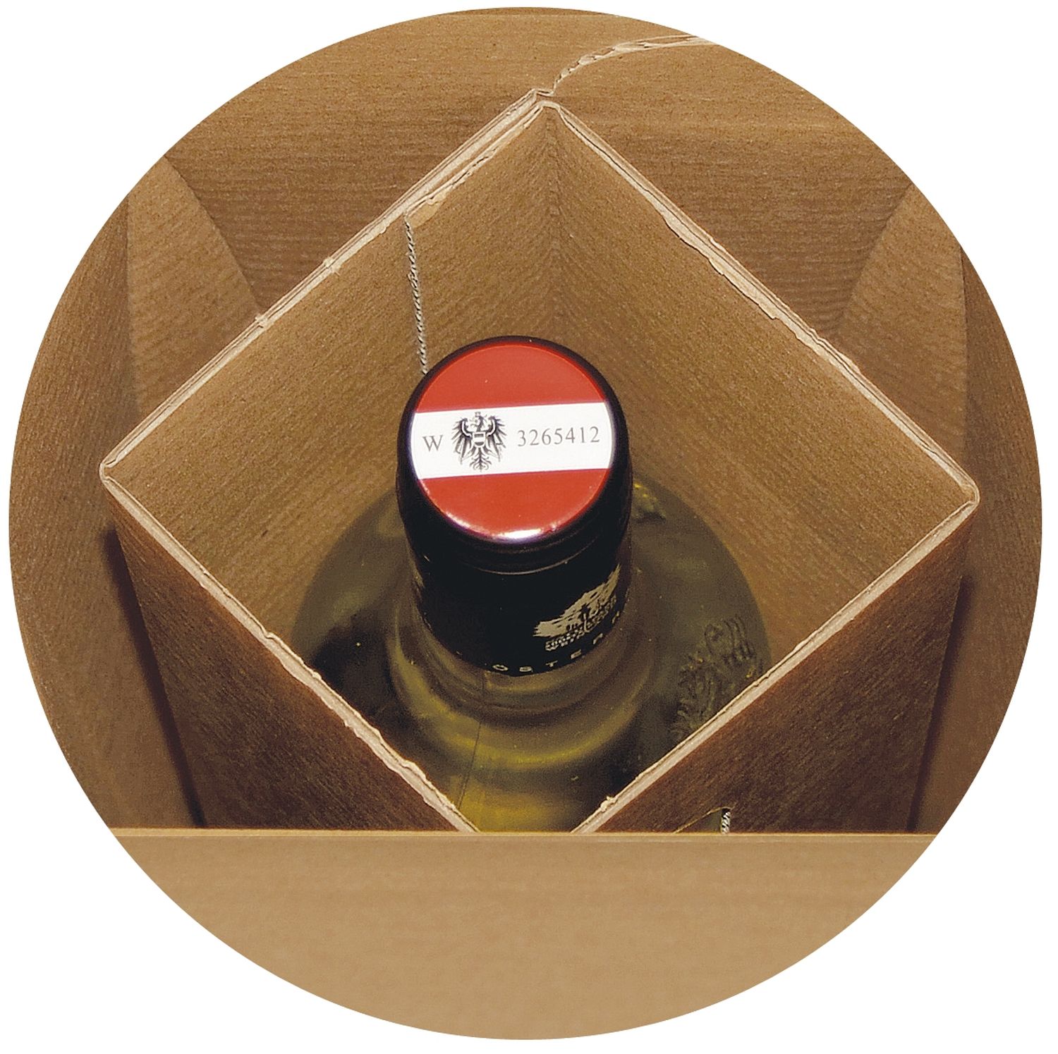 Flaschenkarton mit Selbstklebeverschluss - für 1 Flaschen Flaschenkarton mit Selbstklebeverschluss - für 1 Flaschen