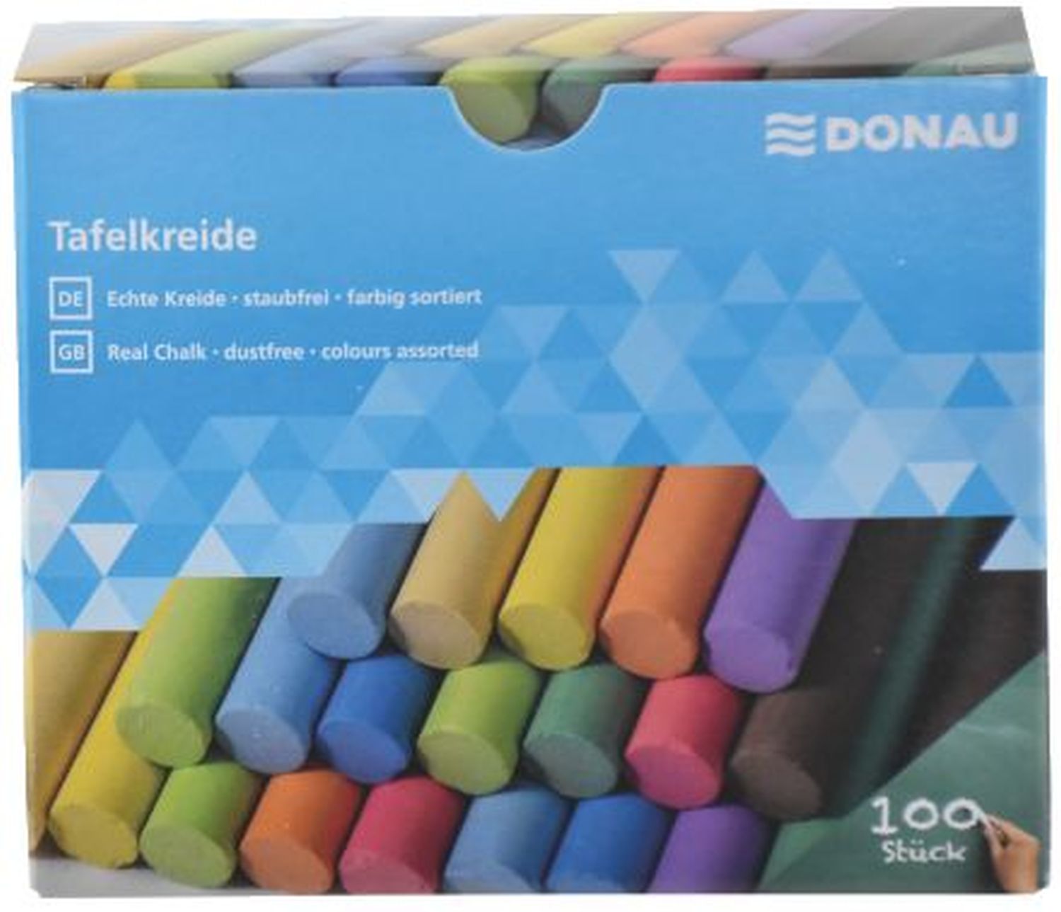 Tafelkreide - 100 Stück, farbig sortiert