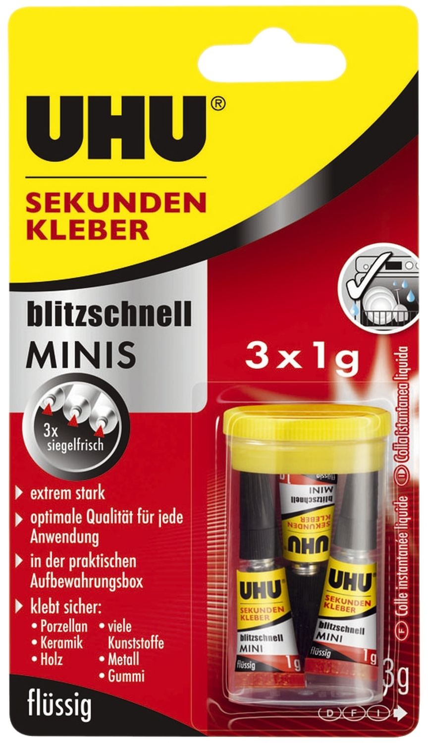 Sekundenkleber blitzschnell MINIS flüssig - 3x 1 g Sekundenkleber blitzschnell MINIS flüssig - 3x 1 g