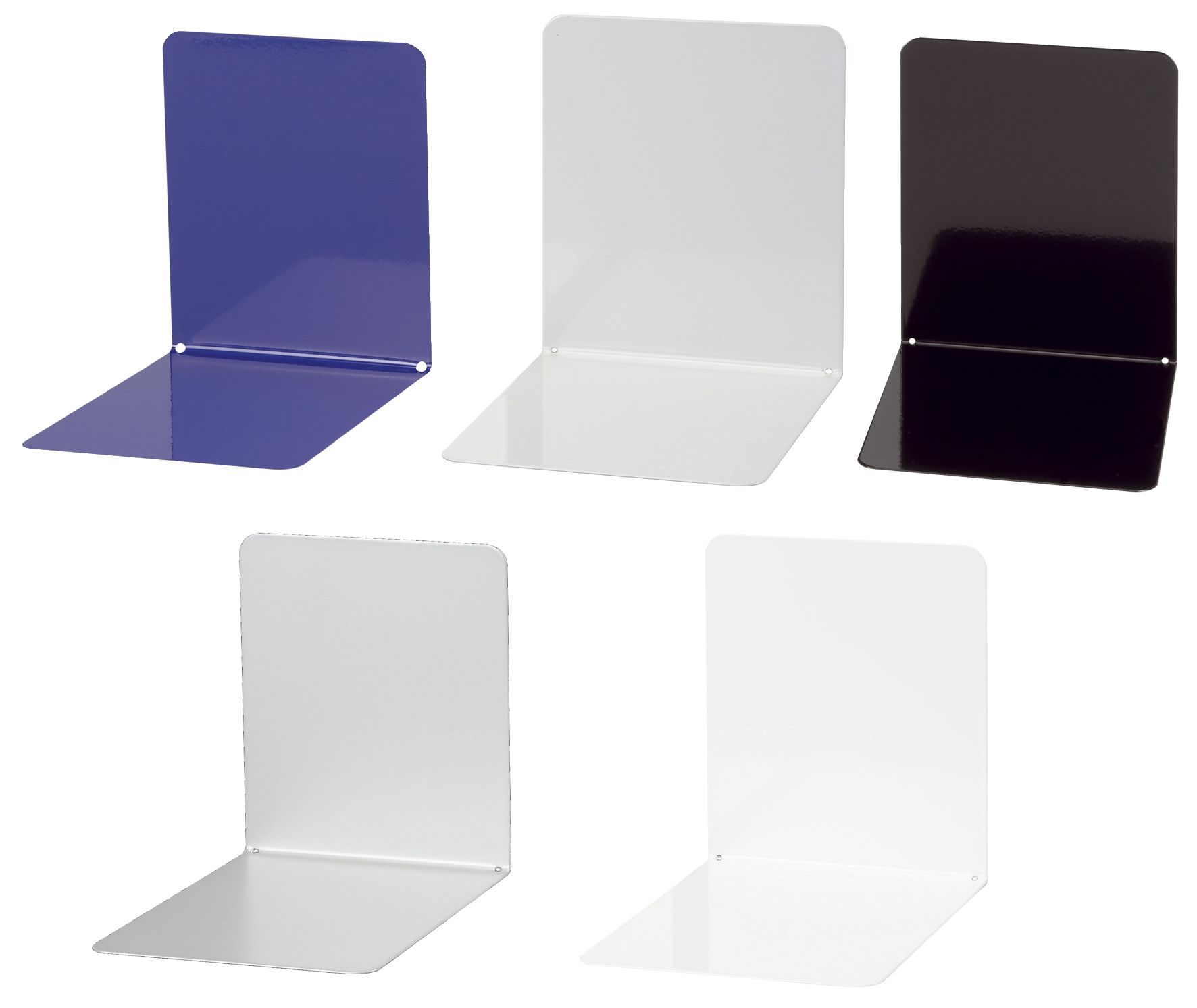 Buchstützen aus Metall, breit, 120 x 140 x 140 mm, silber, Pack mit 2 Stück Buchstützen aus Metall, breit, 120 x 140 x 140 mm, silber, Pack mit 2 Stück