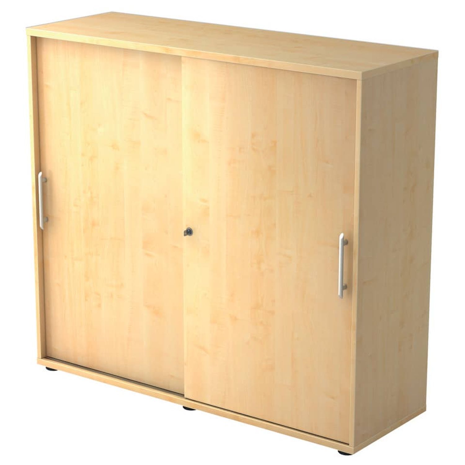 Schiebetürschrank - 3OH, 120 cm, Relinggriff, Ahorn/Ahorn