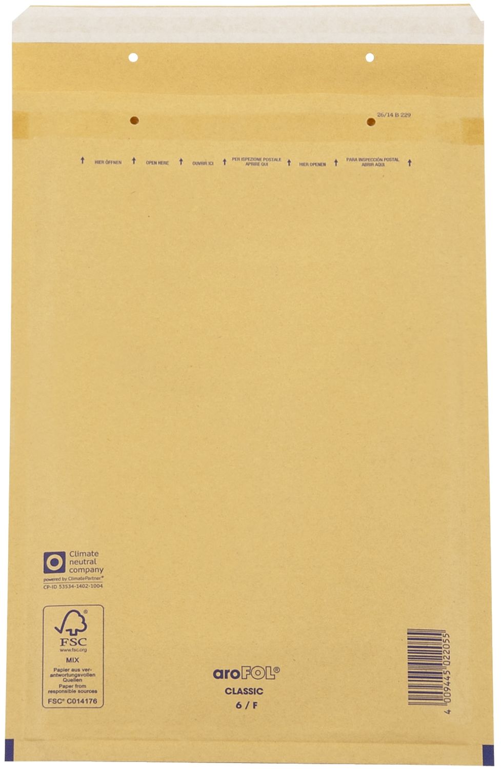 Luftpolstertaschen Nr. 6, 220x340 mm, goldgelb/braun, 100 Stück Luftpolstertaschen Nr. 6, 220x340 mm, goldgelb/braun, 100 Stück