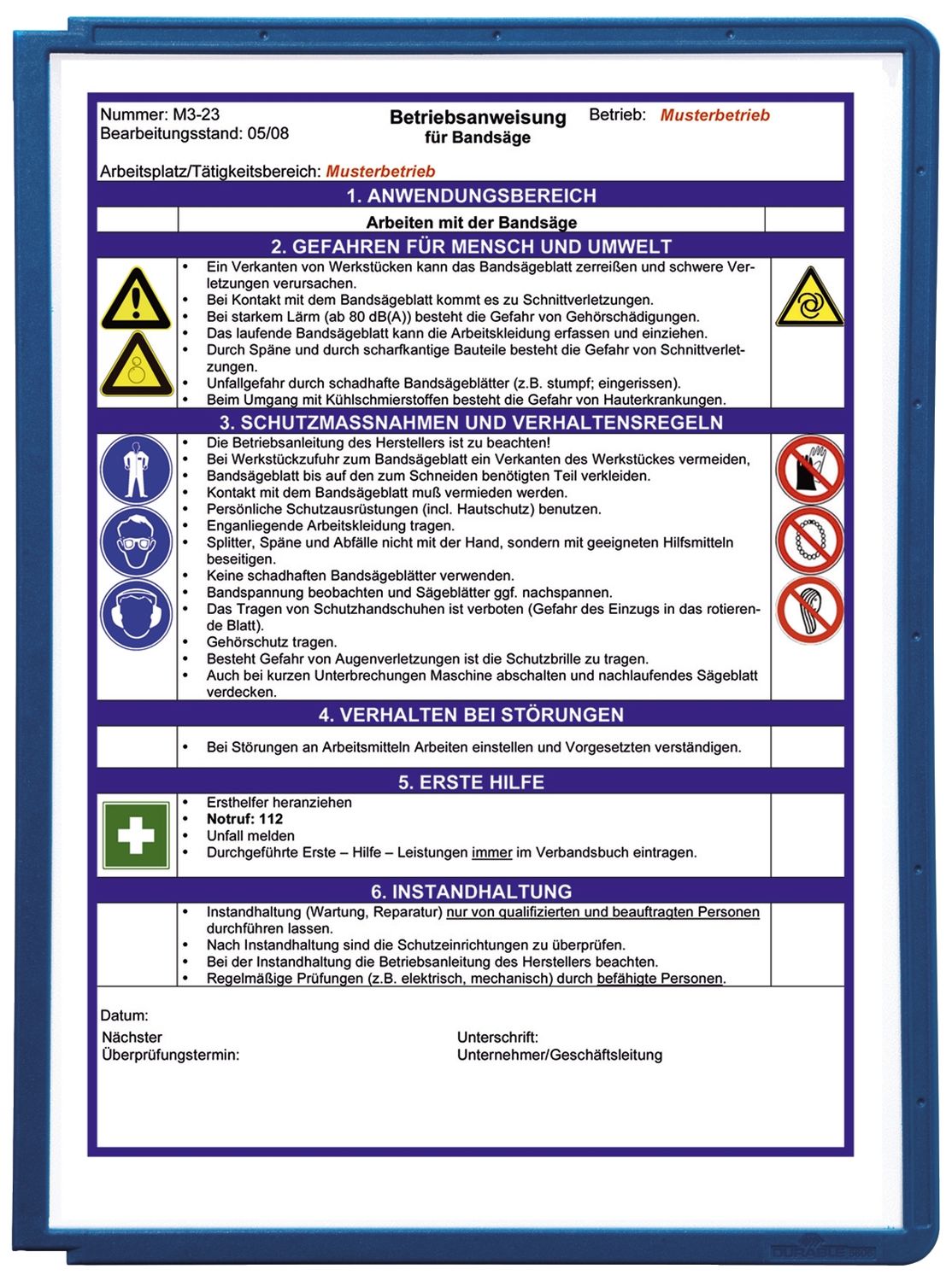 Sichttafel SHERPA® PANEL A4, dunkelblau