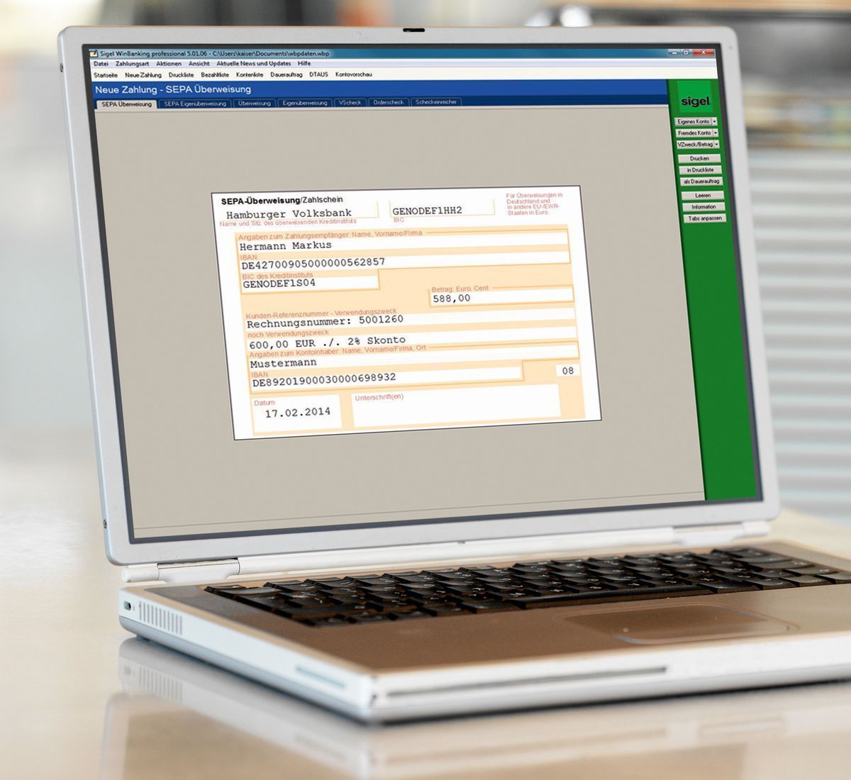 PC-SEPA-Überweisung, Gültig für alle Banken und Sparkassen, 100 Stück PC-SEPA-Überweisung, Gültig für alle Banken und Sparkassen, 100 Stück