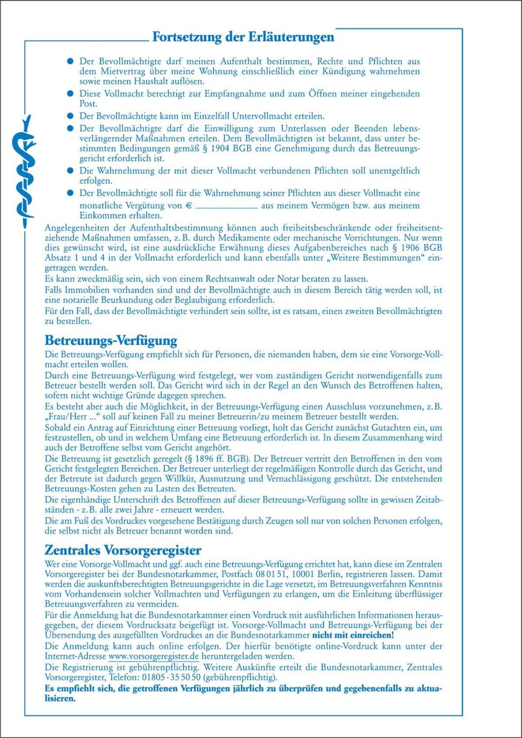 Patientenverfügung mit allen notwendigen Formularen, A4 Patientenverfügung mit allen notwendigen Formularen, A4