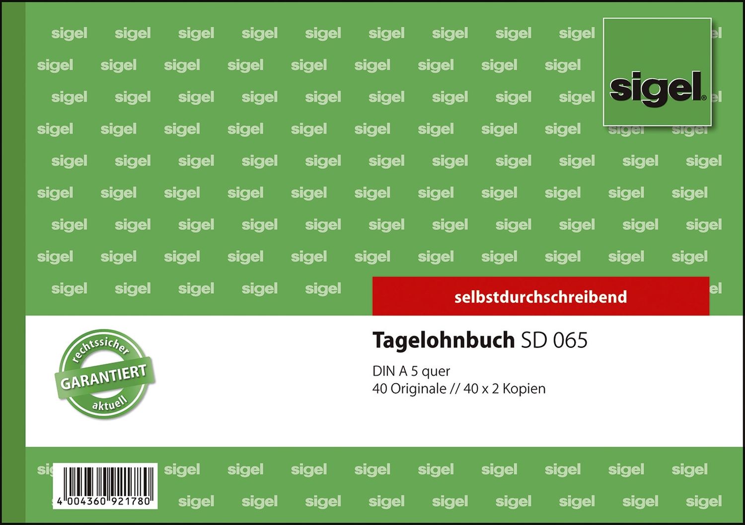 Tagelohnbuch - A5 quer, 1., 2. und 3. Blatt bedruckt, SD, MP, 3 x 40 Blatt Tagelohnbuch - A5 quer, 1., 2. und 3. Blatt bedruckt, SD, MP, 3 x 40 Blatt