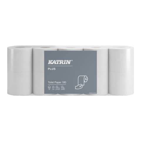Toilettenpapier Kathrin Plus 77755, 4-lagig, 180 Blatt, weiß, 10 Rollen