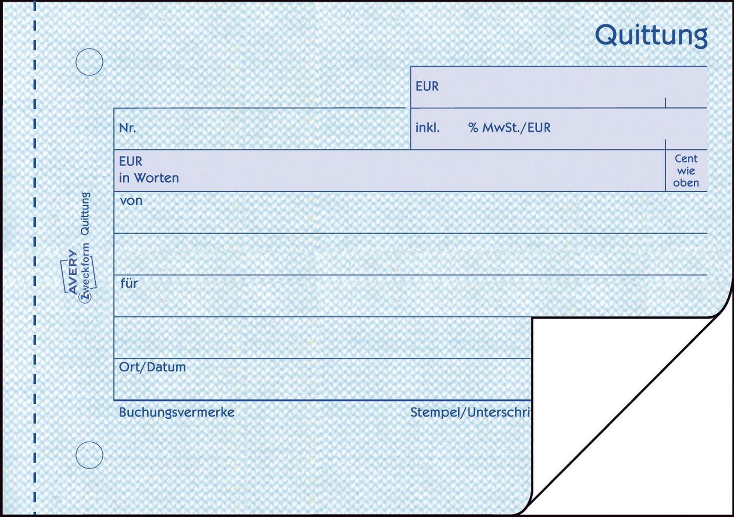 321 Quittung inkl. MwSt. - A6 quer, MP, BL, fälschungssicher, 2 x 50 Blatt, weiß 321 Quittung inkl. MwSt. - A6 quer, MP, BL, fälschungssicher, 2 x 50 Blatt, weiß