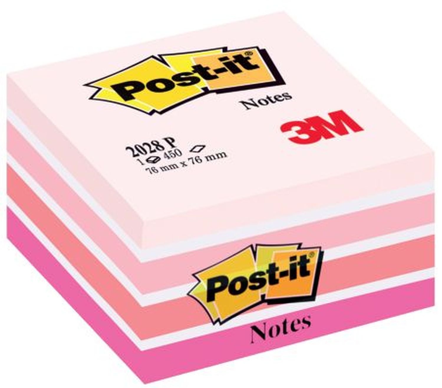 Haftnotiz-Würfel - 76 x 76 mm, pastellpink