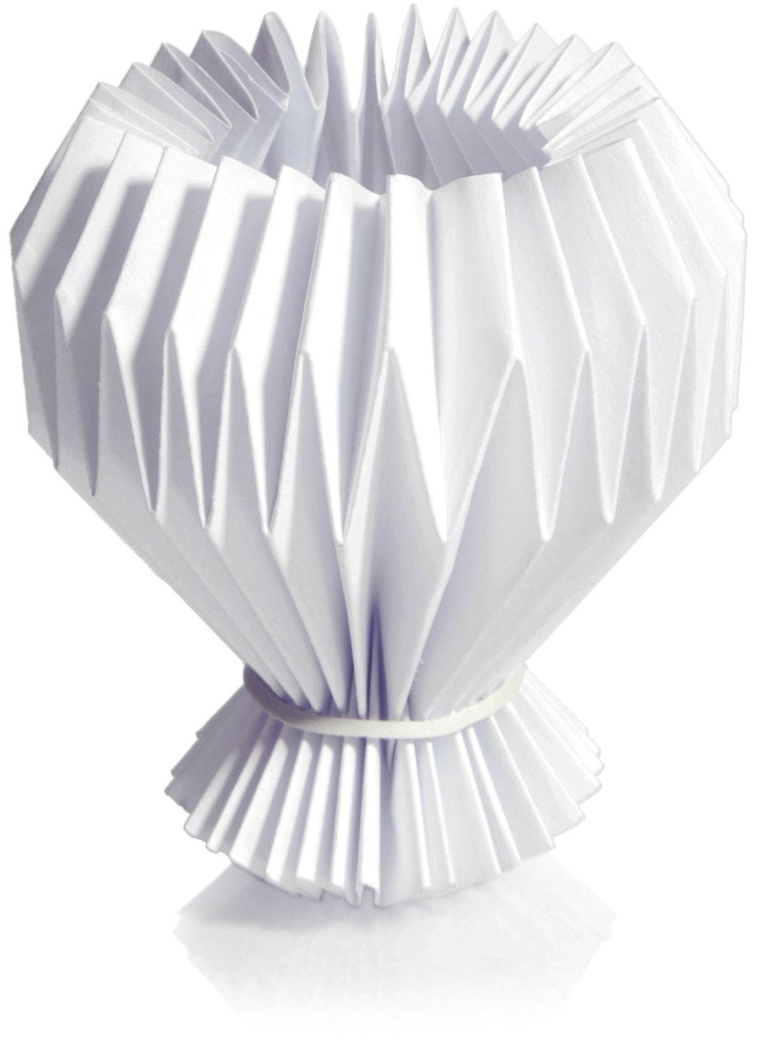 Kerzenmanschette - weiß, Papier, Gummizug