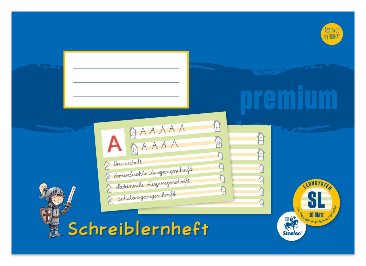 Schreiblernheft PREMIUM LIN SL - A4 quer, 80 g/qm, 16 Blatt Schreiblernheft PREMIUM LIN SL - A4 quer, 80 g/qm, 16 Blatt