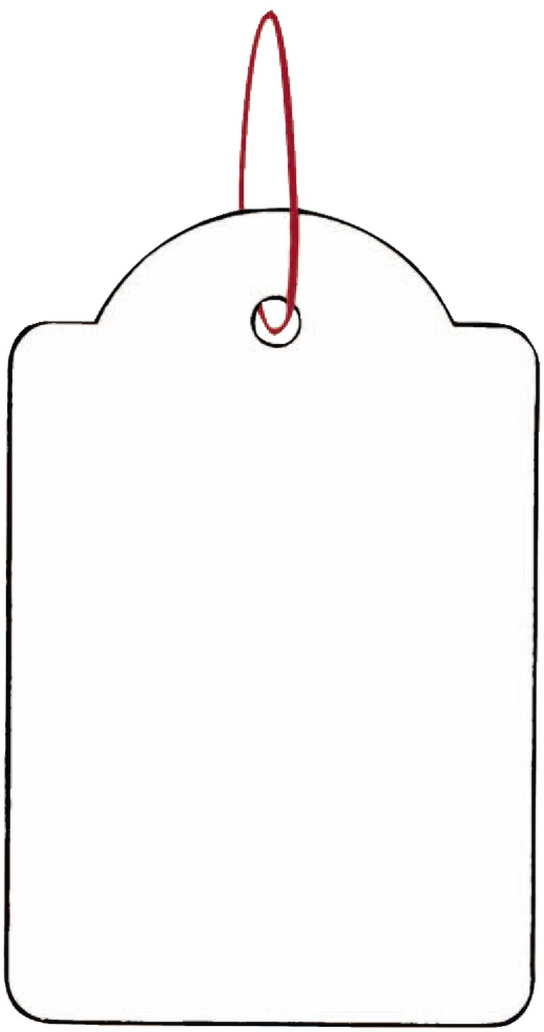 6918 Hängeetiketten - 32x50 mm, mit rotem Faden, 1000 Stück 6918 Hängeetiketten - 32x50 mm, mit rotem Faden, 1000 Stück