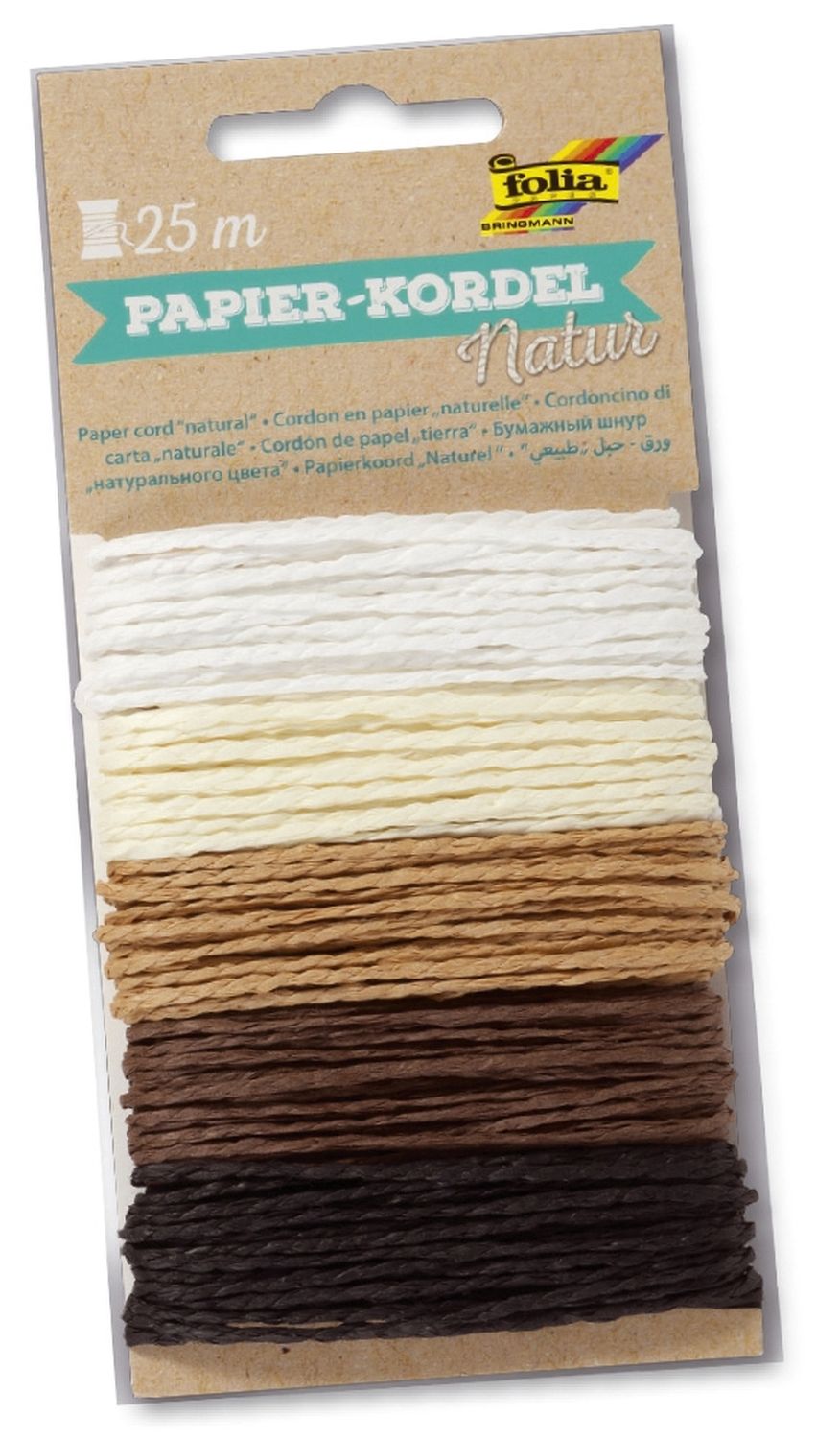 Papier-Kordel "Natur" - 5x 5m, sortiert Papier-Kordel "Natur" - 5x 5m, sortiert