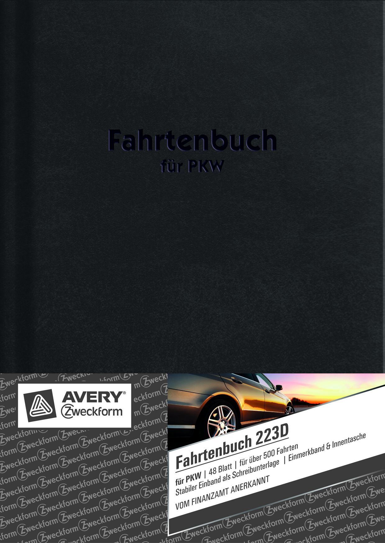 223D Fahrtenbuch - A5, steuerlicher km-Nachweis, 48 Blatt, weiß