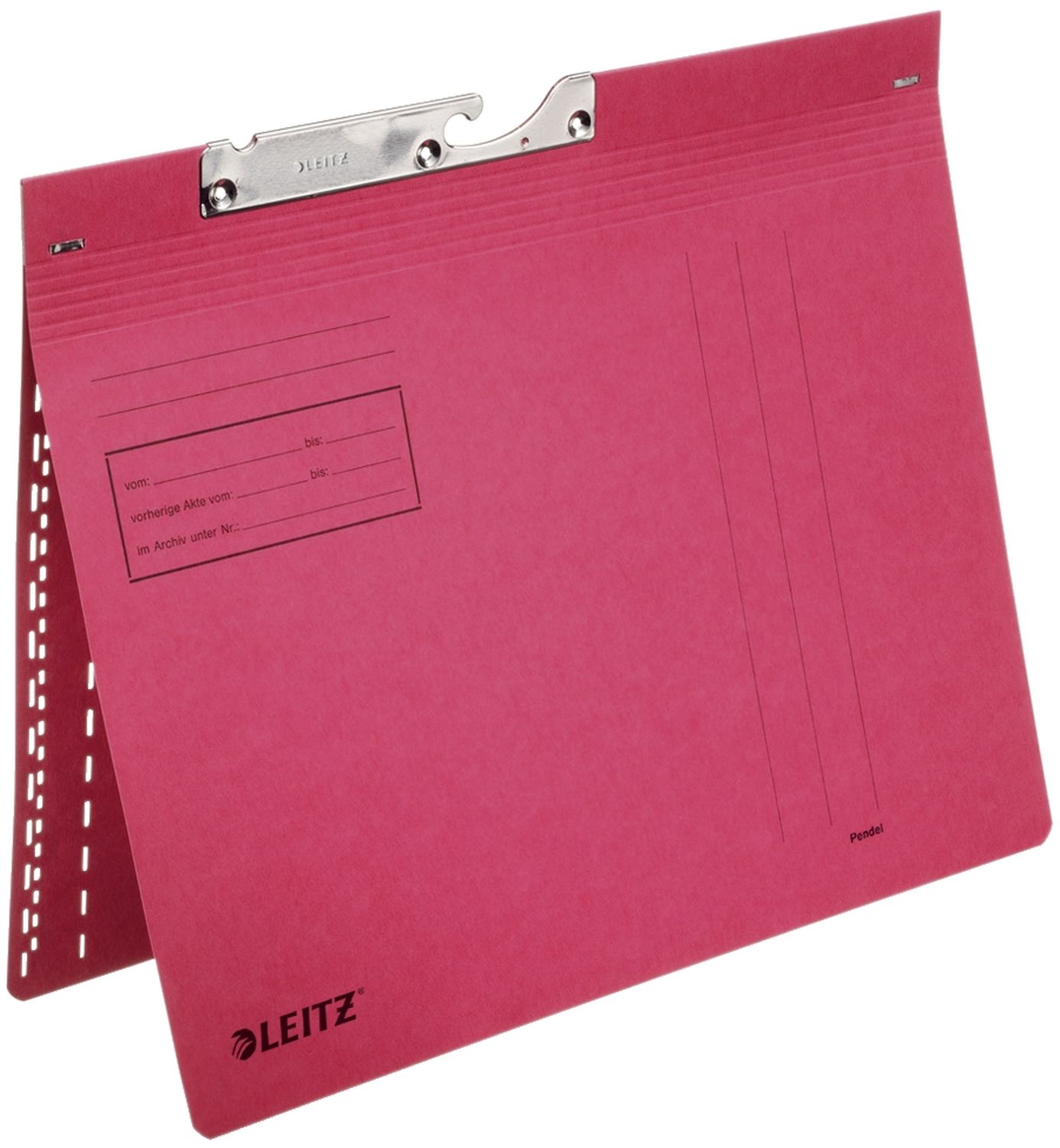 Pendelhefter Leitz 2014-00-25, DIN A4, kaufmännische Heftung, Manilakarton (RC), rot Pendelhefter Leitz 2014-00-25, DIN A4, kaufmännische Heftung, Manilakarton (RC), rot