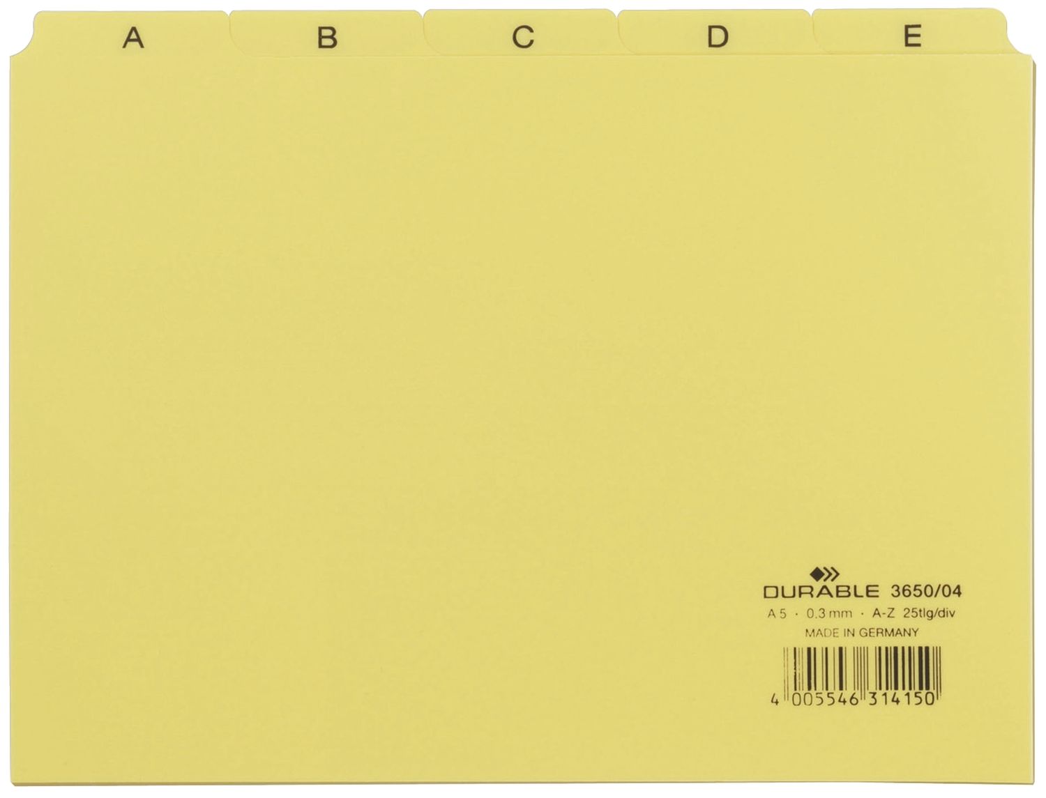 Leitregister A-Z - DIN A5 quer, gelb Leitregister A-Z - DIN A5 quer, gelb